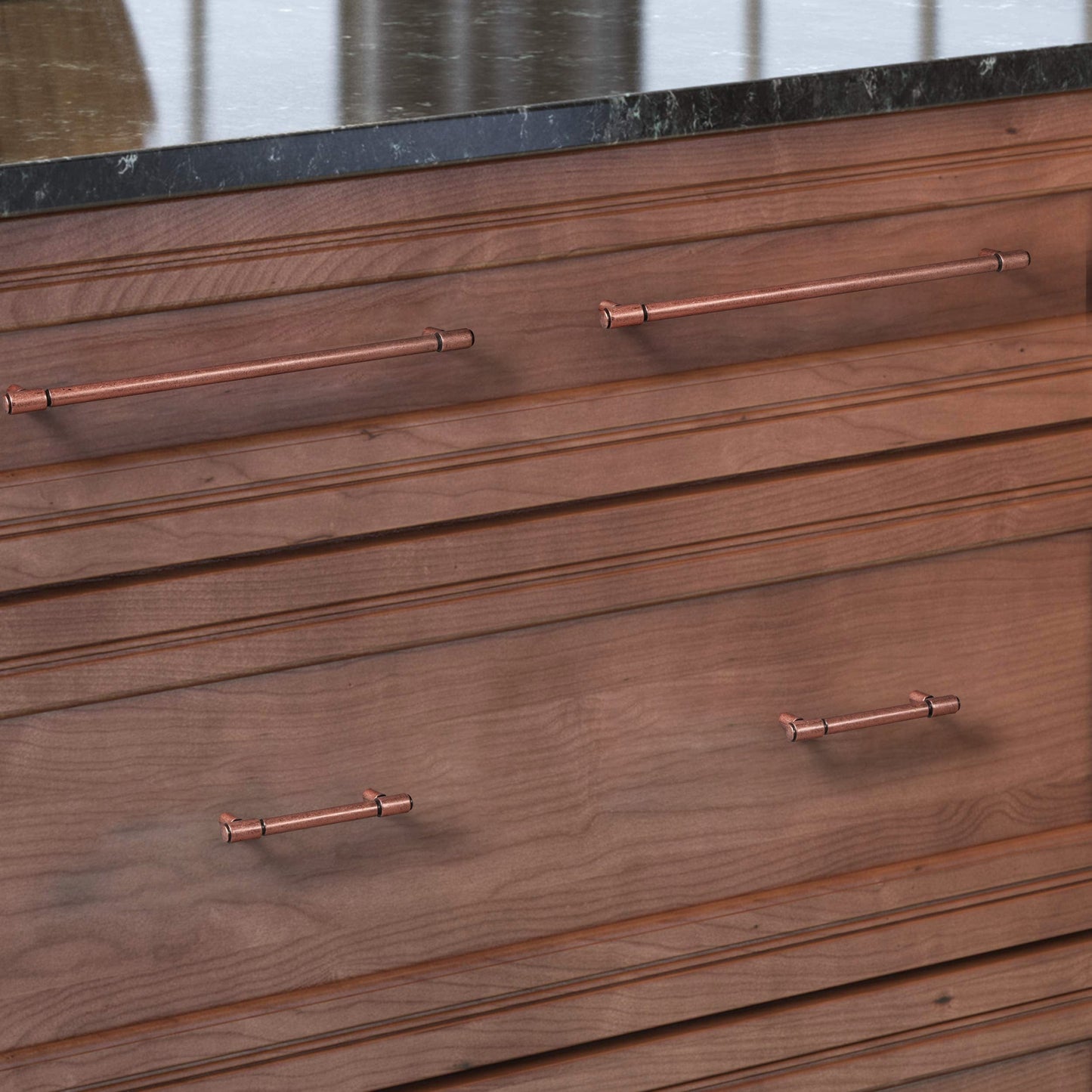 Retro Bar Handle for Dresser Cupboard Vintage Bronze Ancient Pull 6 Pack