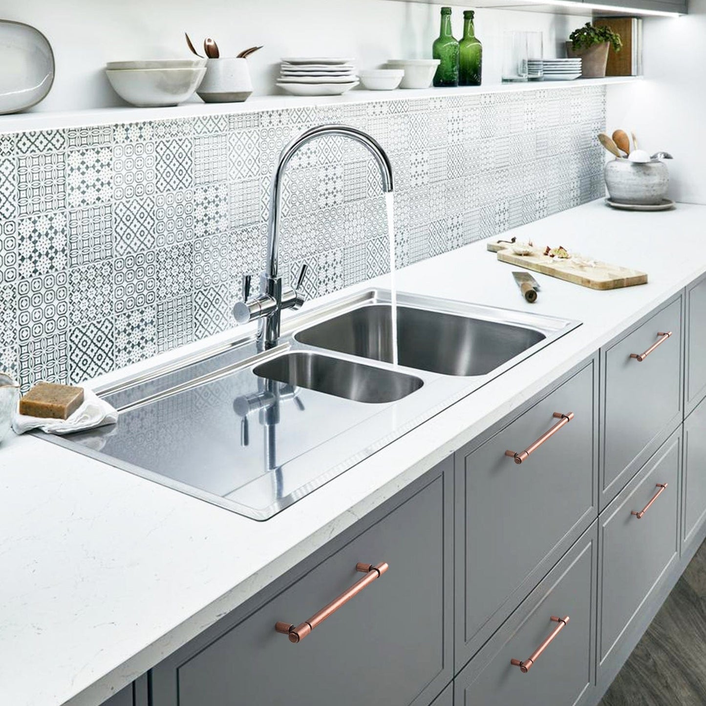 Retro Bar Handle for Dresser Cupboard Vintage Bronze Ancient Pull 6 Pack