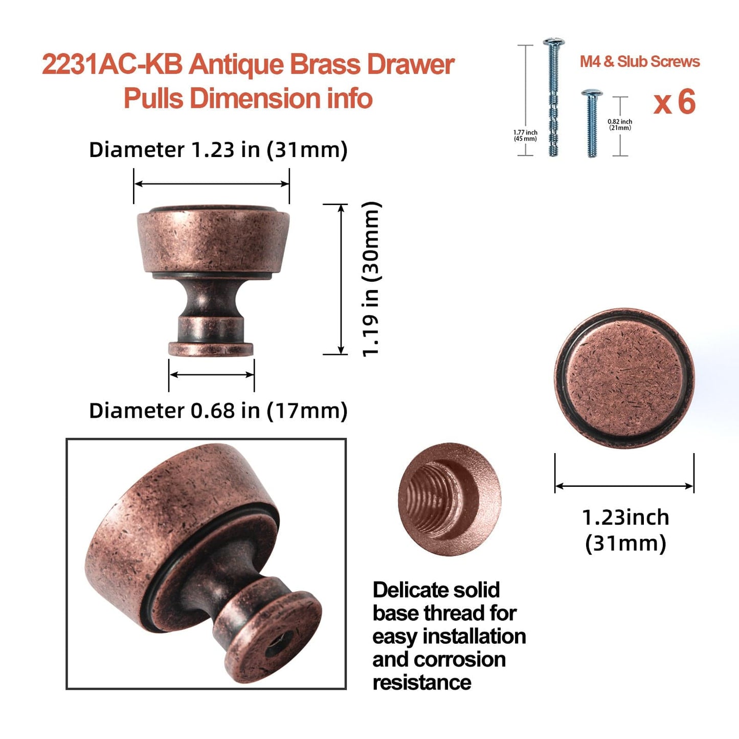 Retro Bar Handle for Dresser Cupboard Vintage Bronze Ancient Pull 6 Pack