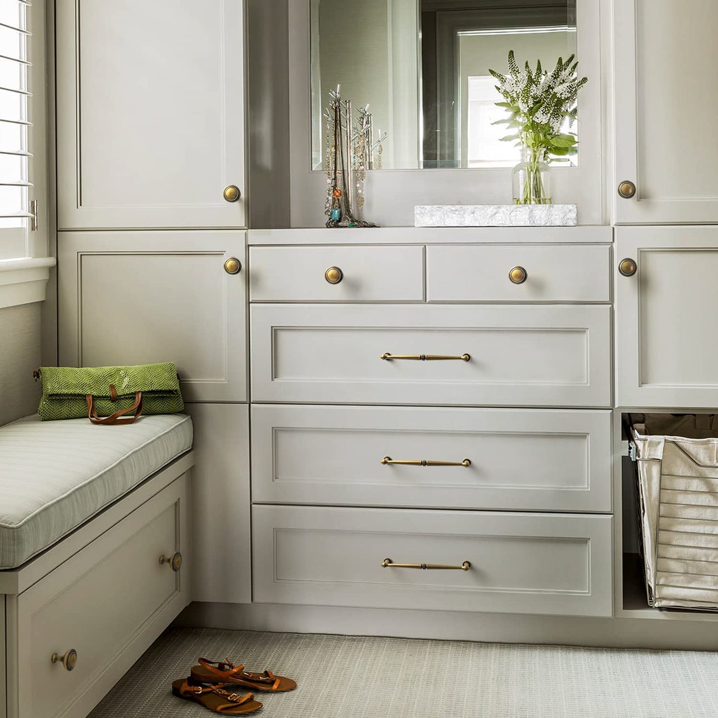 Solid Ancient Vintage Retro Bar Pull for Cupboard Dresser Bathroom 6 pack