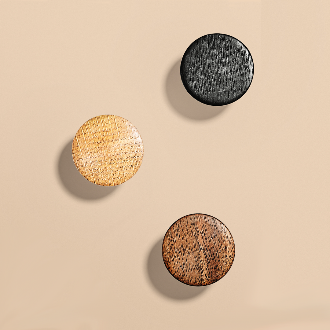 Wooden Cabinet Knobs Circle Walnut Wardrobe Knobs Oak