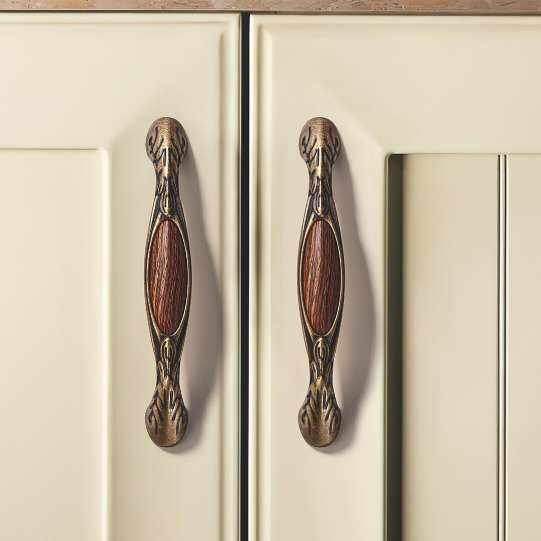 Wooden Cabinet Handles Antique Brass Wardrobe Pulls Black Walnut