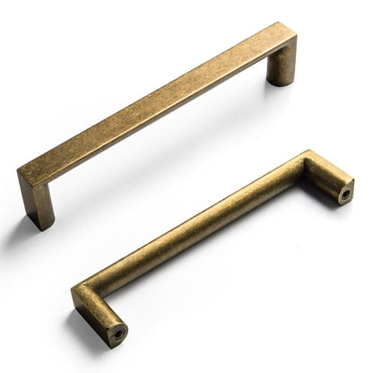 Long Cabinet Bar Pulls Antique Vintage Brass Solid Drawer Handles 6 Pack