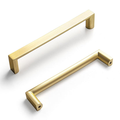 Long Cabinet Bar Pulls Antique Vintage Brass Solid Drawer Handles 6 Pack