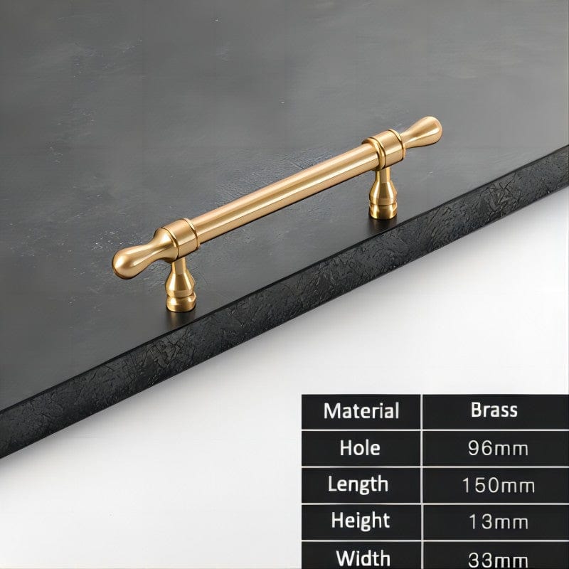 French Style Cabinet Handles Elegant Drawer Pulls Solid Brass Kitchen Hardware 1 PCS