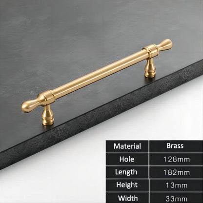 French Style Cabinet Handles Elegant Drawer Pulls Solid Brass Kitchen Hardware 1 PCS