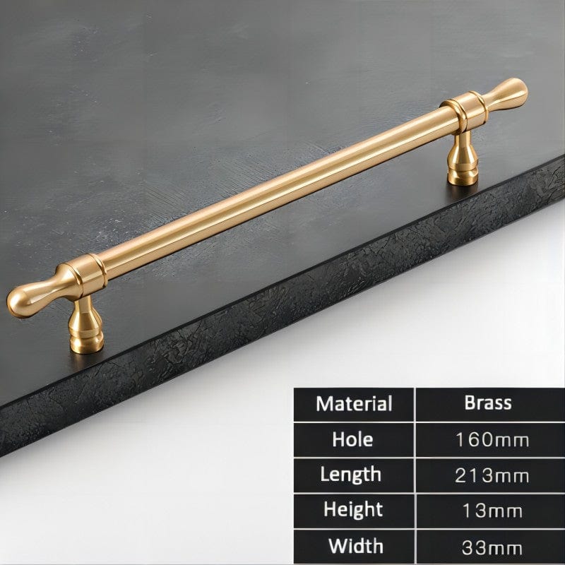 French Style Cabinet Handles Elegant Drawer Pulls Solid Brass Kitchen Hardware 1 PCS