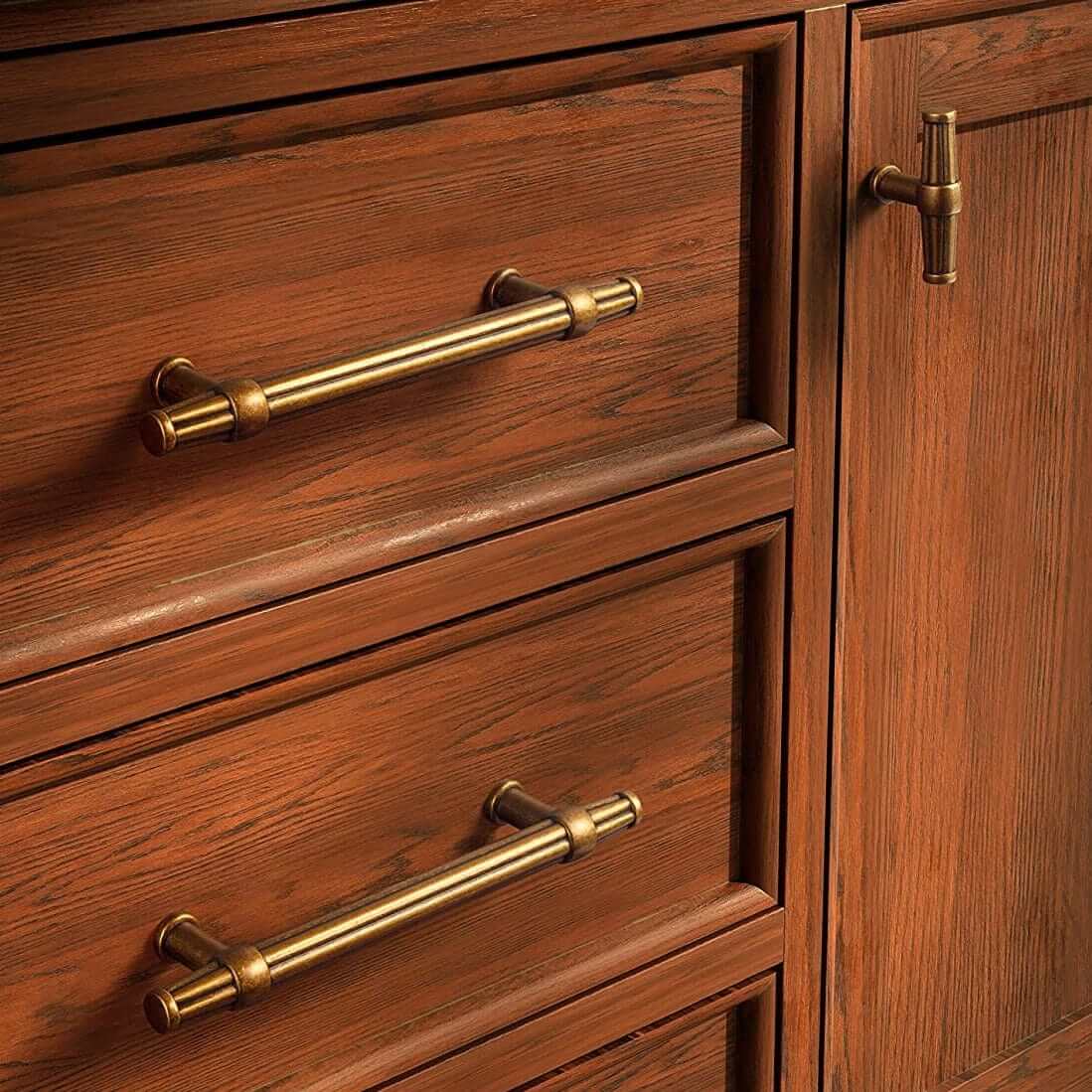 Retro Style Drawer Bar Pulls Antique Cabinet Handles 6 Pack