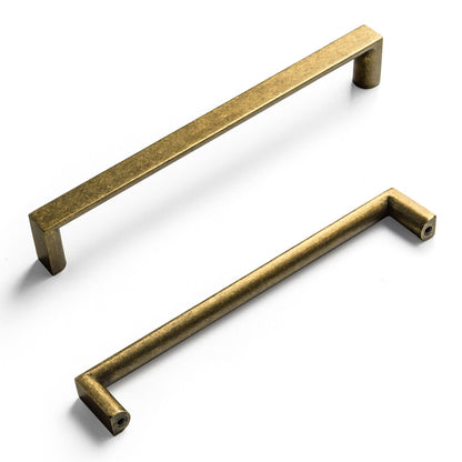 Long Cabinet Bar Pulls Antique Vintage Brass Solid Drawer Handles 6 Pack