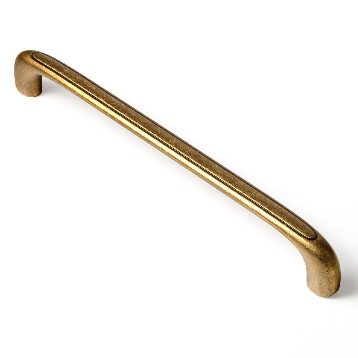 Elegant Antique and Brushed Brass Bar Pull Cabinet Handles with Unique Design 6 Pack