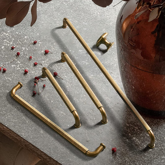 Antique Brass Cabinet Pulls Vintage Copper Drawer Knobs