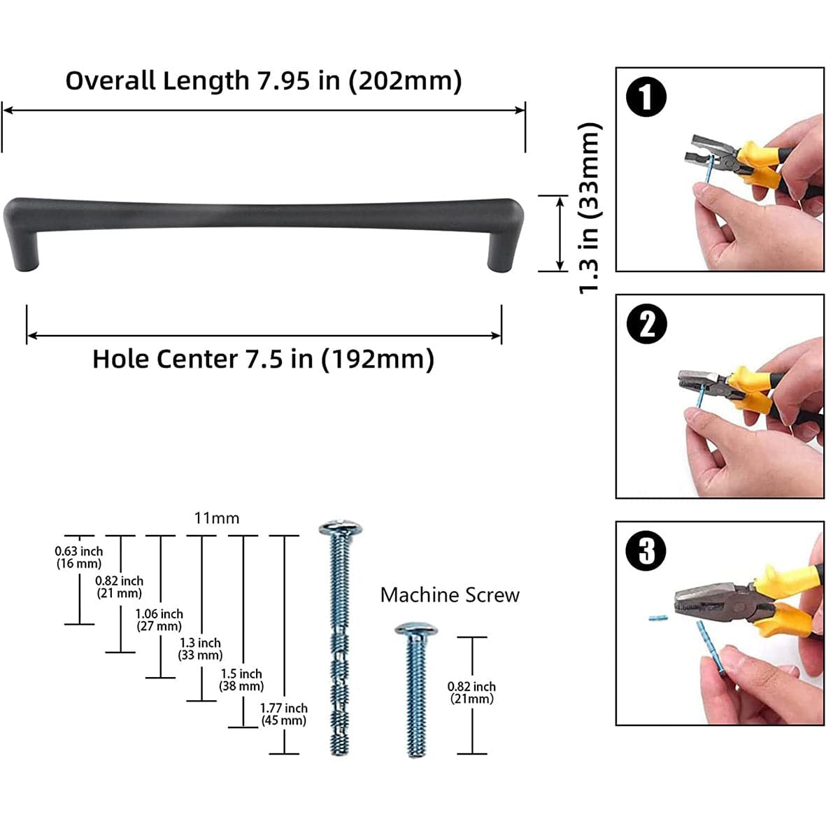 Cabinet Handles for Minimalist Dresser Wardrobe Bar Pulls 6 Pack