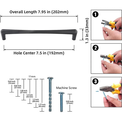 Cabinet Handles for Minimalist Dresser Wardrobe Bar Pulls 6 Pack