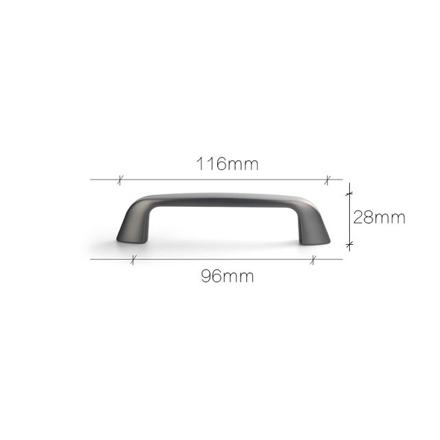 Elegant Gray Zinc Alloy  Hardware for Bedroom Kitchen 6 Pack