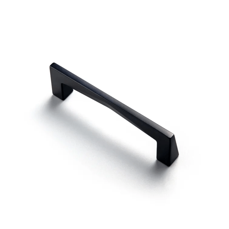 Geometric Section Matte Black Bar Pull Modern Wardrobe Handles 6 Pack