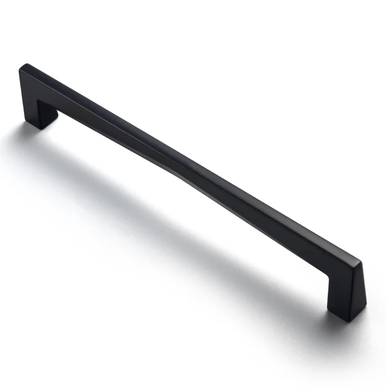 Geometric Section Matte Black Bar Pull Modern Wardrobe Handles 6 Pack