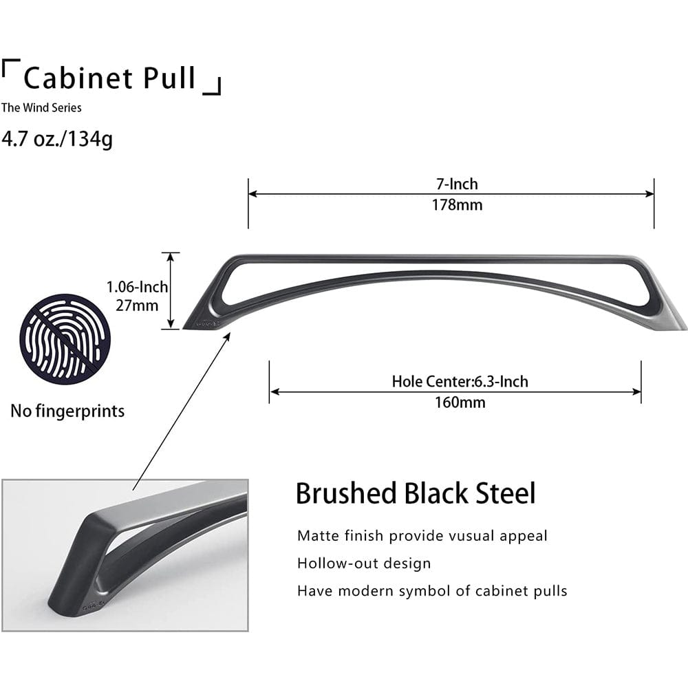 No-fingerprint Wardrobe Pulls Modern Unique Hollow Knobs Cabinet Pulls 6 Pack