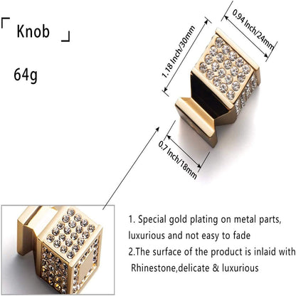 Rhinestone Drawer Knob Luxurious Cabinet Knob Imitation Diamond Wardrobe Door knobs 6 Pack