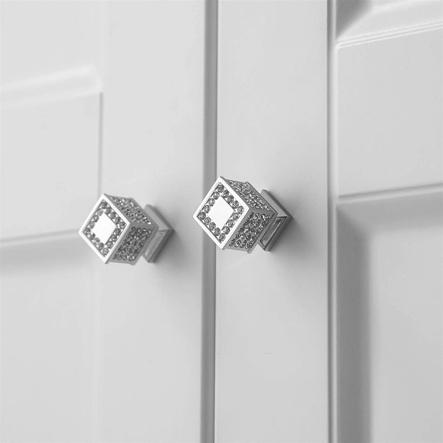 Rhinestone Drawer Knob Luxurious Cabinet Knob Imitation Diamond Wardrobe Door knobs 6 Pack