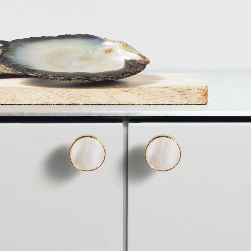 Unique Natural Shell Knob Modern Drawer Pulls Cabinet Hardware 6 Pack