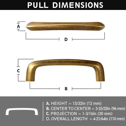 Vintage Brass Cabinet Bar Pulls Classic Hardware for Antique Cabinets 6 Pack