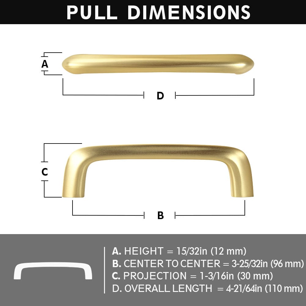 Vintage Brass Cabinet Bar Pulls Classic Hardware for Antique Cabinets 6 Pack