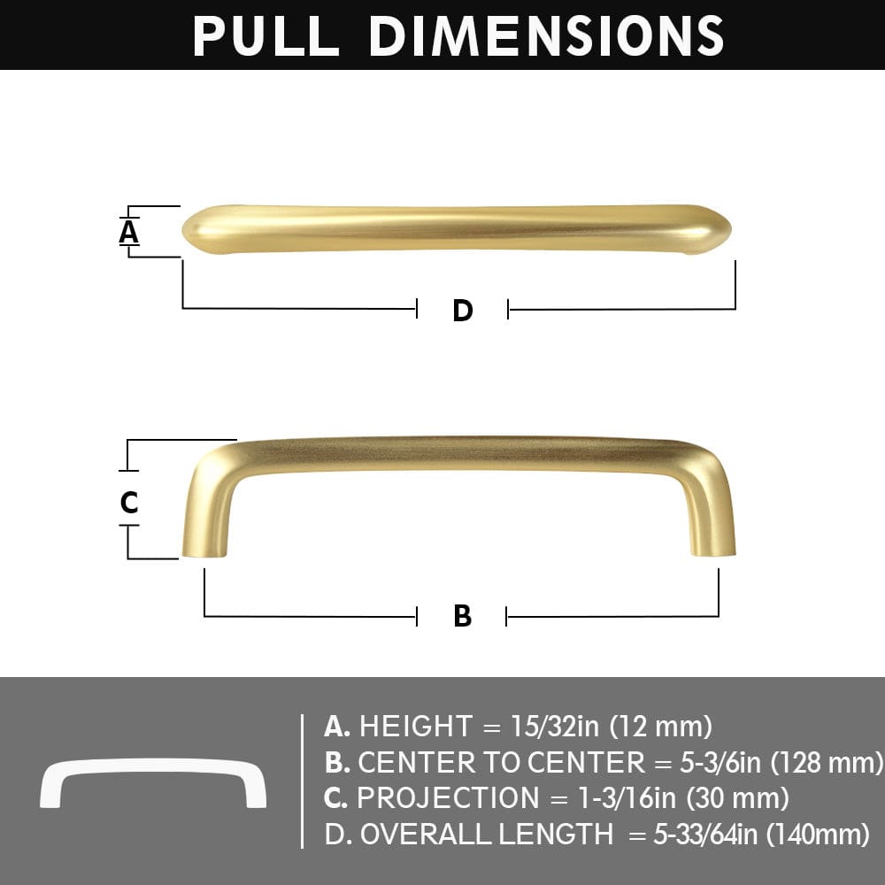 Vintage Brass Cabinet Bar Pulls Classic Hardware for Antique Cabinets 6 Pack