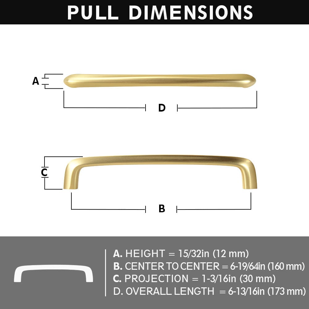 Vintage Brass Cabinet Bar Pulls Classic Hardware for Antique Cabinets 6 Pack