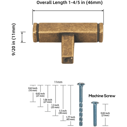 Vintage Brass Drawer Handles Retro Straight Bar Pull Solid Cabinet Pulls