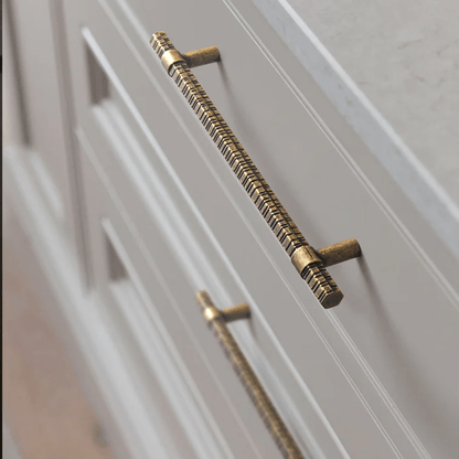 Vintage Kitchen Cabinet T-Bar Pulls Knurled Antique Cabinet Handles 6 Pack